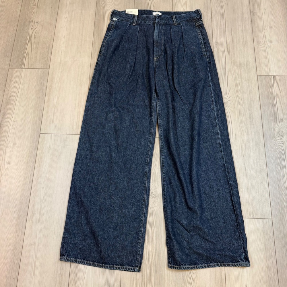 NWT Citizens of Humanity Petra Pleated Trouser Jeans 31 Eden Dark Wash Wide Leg - Picture 4 of 14